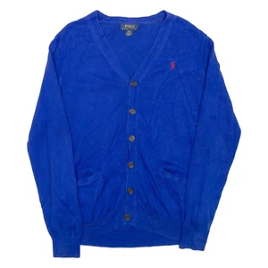 POLO RALPH LAUREN Boys Jumper Blue V-Neck Tight Knit L - Picture 1 of 6