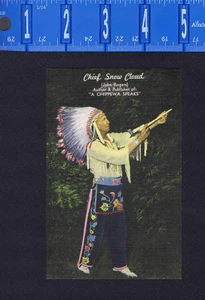Chief Snow Cloud, Chippewa Tribes Northern Minnesota - Linen Postcard - Picture 1 of 2