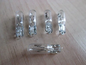 (5) Light Bulbs T5 12V 3W Watts Miniature Incandescent Instrument Wedge #E46B - Picture 1 of 7