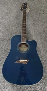 GREAT CONDITION KONA K2 THINLINE ACOUSTIC ELECTRIC GUITAR BLUE - Picture 1 of 7