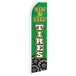 New & Used Tires Advertising Swooper Feather Flutter Flag Tire Sale - Picture 1 of 2
