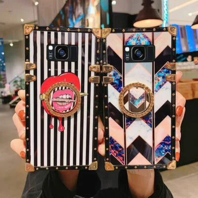 For Samsung Galaxy S23 Ultra S22 S21 A54 Diamond Marble Stand Holder Case Cover - Image 1 of 4