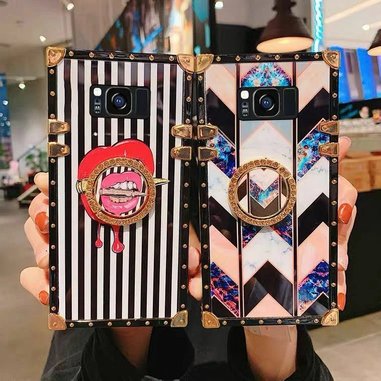 For Samsung Galaxy S23 Ultra S22 S21 A54 Diamond Marble Stand Holder Case Cover - Image 1 of 4