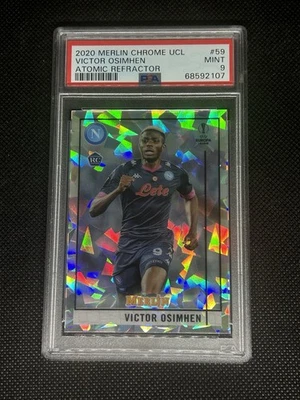 2020 Merlin Chrome UCL #59 Victor Osimhen Atomic Refractor /250 PSA 9 Rookie RC - Image 1 of 2