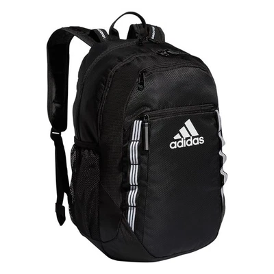 Adidas Black White Stripe Backpack With Laptop Sleeve And Loadspring Straps - Image 1 of 4