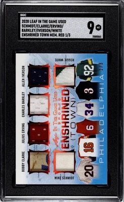 2020 Leaf ITG Used Sports Philadelphia Enshrined Town Relics Red Foil #1/3 SGC 9 - Image 1 of 2