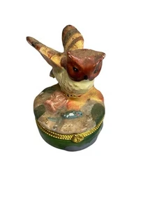 Hoot Eule Porzellan Schmuckschatulle mit kleiner Eule Schmuckstück - Bild 1 von 9