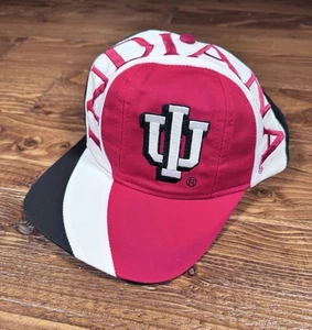 Vintage 90s Indiana Hoosiers Vortex Snapback Cap Hat Twins Enterprise Red Black - Picture 1 of 8