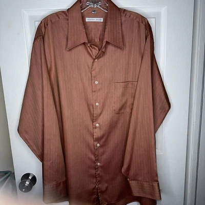 Camisa de vestir Geoffrey Beene para hombre XL púrpura manga larga botón mezcla de algodón lisa Foto 1 de 4