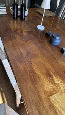 Large Dining Room Table with 8 Chairs. Beautiful Wood Table. Seats 8 - Image 1 of 4