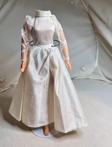 Vestido de novia vintage años 80 Susi Estrela Brasil mangas hinchadas en muy buena condición Tammy Ideal Sindy - Imagen 1 de 13