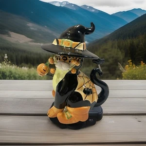 VINTAGE WHIMSICLAY AMY LACOMBE 2006 WITCH CAT FIGURE - Picture 1 of 6