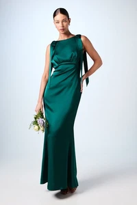 Coast Emerald Fit & Flare Dress Womens Bridesmaids Dresses - Picture 1 of 4