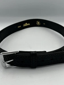 Cinturón de cuero Boston para hombre talla 34 negro tejido de canasta vestido uniforme hecho en EE. UU. 6582 - Imagen 1 de 5