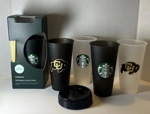 Starbucks CU University of Colorado Buffaloes 24 oz Reusable Cold Cups 5er Set - Bild 1 von 5