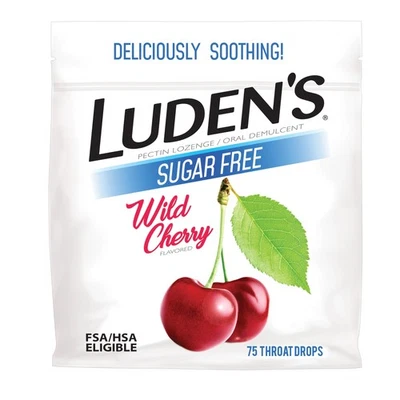 Luden's Sore Throat Drops, For Minor Sore Throat Relief, Sugar Free Wild Cher... - Image 1 of 4