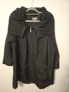 Adidas Men’s XL Windbreaker Jacket Black 3-Stripe Hooded Zip Up - Picture 1 of 3