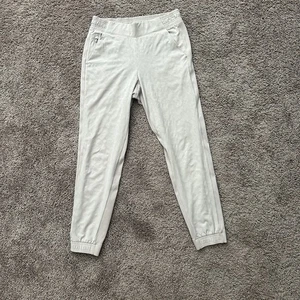 Athleta Brooklyn Textured Jogger Pant Womens Size 6 Beige Animal Print Pull On - Picture 1 of 8