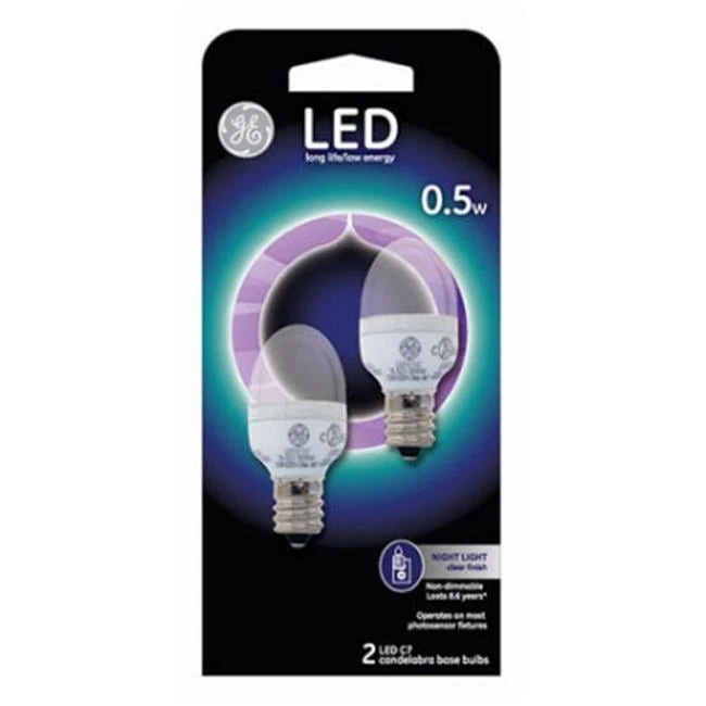GE Lighting 13887 5W C7 LED Night Light Bulb - 2 Pack - Image 1 of 1