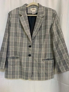 Chaqueta Blazer Worthington Petite Gris Ventana Forrada con Botones Talla 16P - Imagen 1 de 9