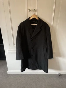 Crombie Coat Arthur Oates Over Coat Grey Heavy Duty 46 R Vintage - Picture 1 of 12