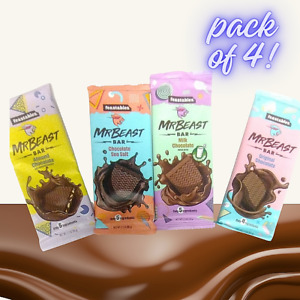 Mr Beast Bars Feastables Milk Chocolate Almond Variety 4-Pack As Seen On Tik Tok