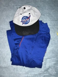 Little Patriot NASA Astronaut Jumpsuit Hat 11-12 Blue Zip Front Space Station - Picture 1 of 7