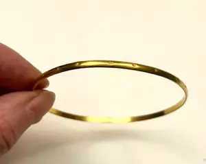 Satya Jewelry 'Melody' Etched Bracelet 18K Gold Plated Brass Round Bangle Stars - Picture 1 of 3