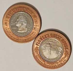 Moneda de centavo de la suerte 2009 PRUEBA 25c RINCÓN PUERTO RICO cubierta ficha Cu - Imagen 1 de 2
