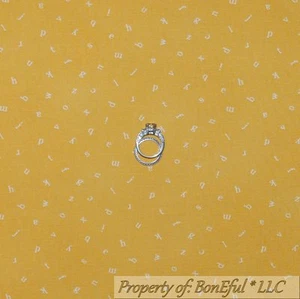 BonEful Fabric FQ Cotton Quilt Orange Yellow White Letter Alphabet S Baby Calico - Picture 1 of 8
