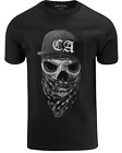Shirtbanc California Skull Mens Shirt Cali Bandana Skull Gangster