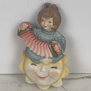 Anri Ferrandiz Christmas Ornament Angel Sun Accordion Squeeze Box Toriart Italy - Picture 1 of 10