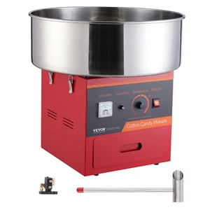 VEVOR Machine à barbe à papa commercial appareil à sucre 1000 W pour fête rouge - Foto 1 di 12