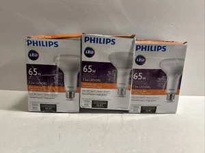 3 Philips LED Dimmable 7.2W LED = 65W Soft White 650 Brightness bulb BR30 457044 - Picture 1 of 4