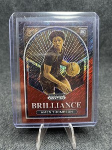 2023-24 Prizm Draft Picks Brilliance FOTL Red Shimmer /9 Amen Thompson Rookie RC