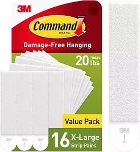 XL Heavyweight Picture Hanging Strips, 20 Lbs, 16 Pairs, Damage-Free Adhesive - Picture 1 of 11