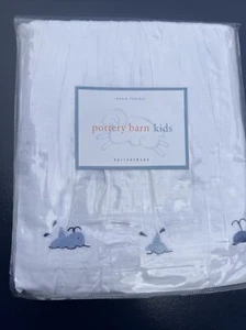 NUEVO $109 Pottery Barn Kid algodón 200 hilos percal ballena falda de cama doble P2 - Imagen 1 de 6