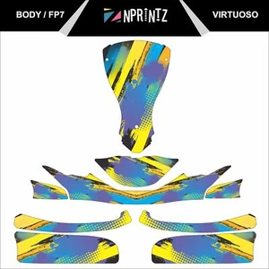 FP7 VIRTUOSO KIT COMPLETO DE PEGATINAS DE KART - KARTING - OTK - ROTAX IAME - Imagen 1 de 3