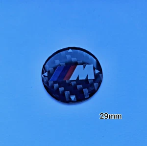 M-Sport Bmw Emblems Carbon Fiber Domed Multimedia Control Knob badge 29mm - Picture 1 of 2