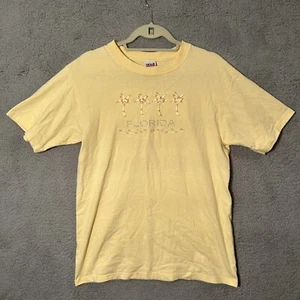 Anvil Florida Orlando Palm Tree Embroidered Pre-Shrunk Top Women's M Yellow - Picture 1 of 7