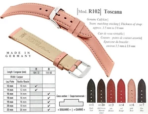 Genuine Leather | "Toscana" | Model R102 Watch Band RIOS1931 Made In Germany - Picture 1 of 95