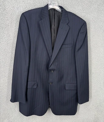 Jaqueta Blazer Burberry Masculina 44L Nordstrom Kensington Azul Marinho Listrada Lã - Imagem 1 de 4
