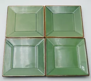 Pottery Barn Asian Square Light Green 8 1/8" Salad Plate Set of 4 Made in Japan - Picture 1 of 5