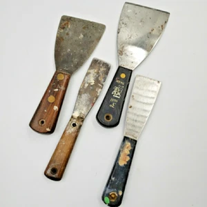 Lote rascador cuchillo masilla vintage madera plástico mango espiga completa pintor herramientas de mano - Imagen 1 de 21