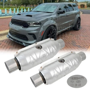2X 2.5" Catalytic Converters EPA w/ Heat Shield 15" Long For Dodge Durango 3.6L - Picture 1 of 15
