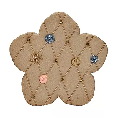 24" BURLAP MESSAGE PICTURE BULLETIN BOARD METAL EMBELLISHED NEW 4 COLLEGE DORM - Image 1 of 4