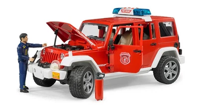 Jeep Rubicon Bomberos con Bombero Bruder Coche de Juguete Modelo 1/16 1:16 Foto 1 de 4