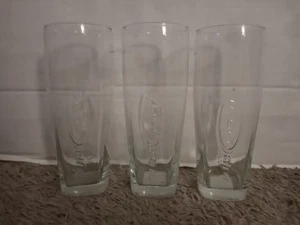 Bud Light Beer Set If 3 Clear Raised Logo Tapered Pilsner Glasses 7” Tall - Picture 1 of 4