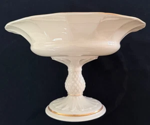 Frutero renacentista Lenox~compota~centro de mesa~base de piña~borde de oro 24K - Imagen 1 de 6