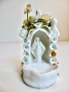 BÉNITIER MINIATURE EN PORCELAINE DE PARIS - XIXème - Hauteur max 6,5 cm - Imagen 1 de 8